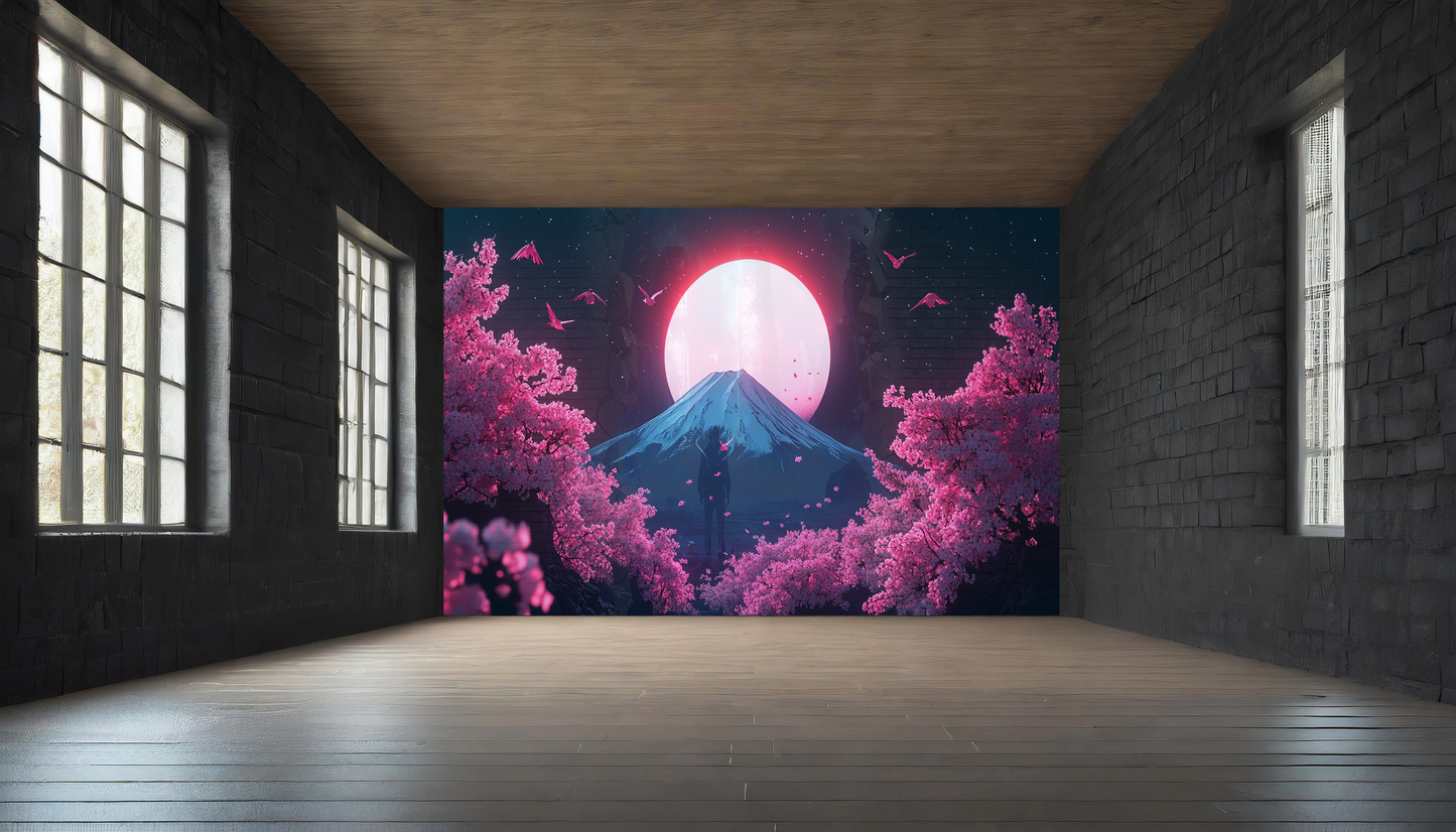 Sakura See Landschaft Wandtapete