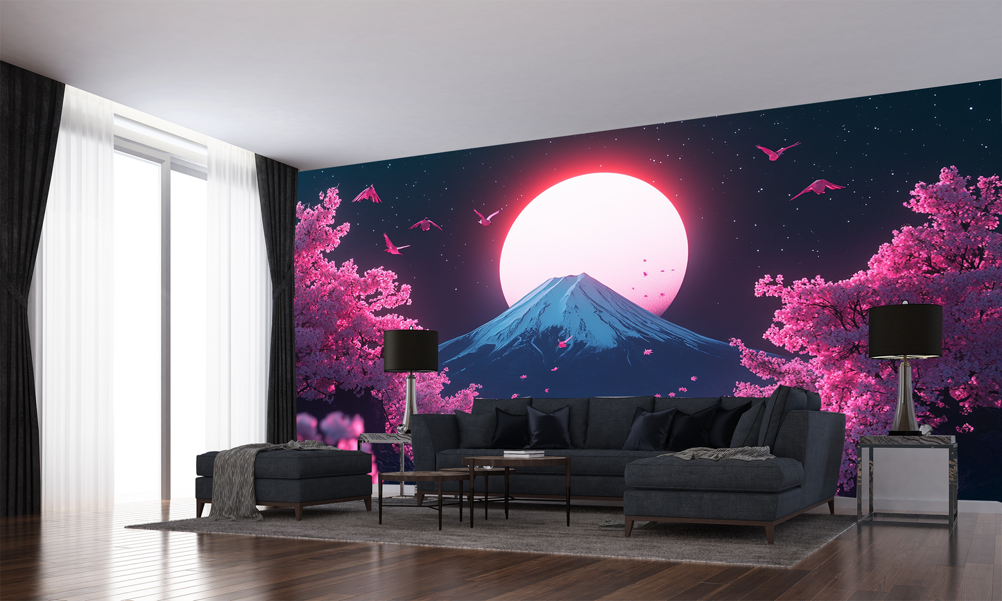 Sakura See Landschaft Wandtapete