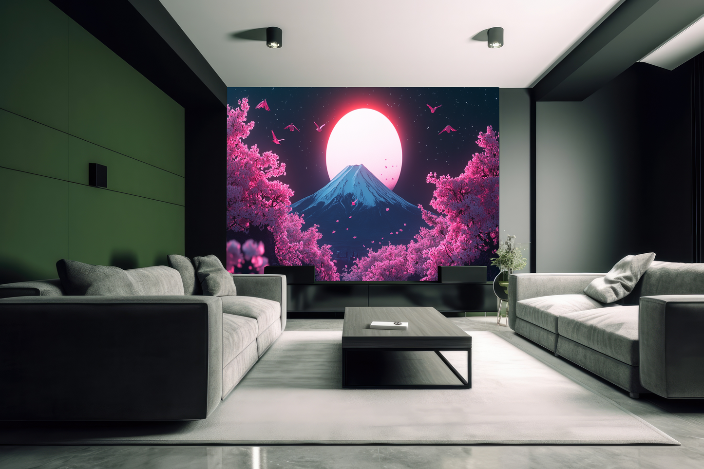 Sakura See Landschaft Wandtapete