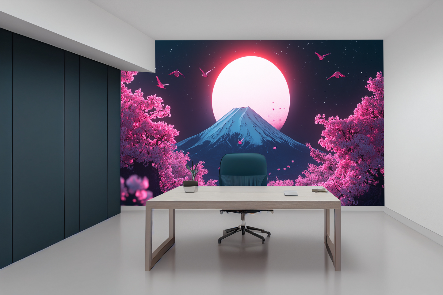 Sakura See Landschaft Wandtapete